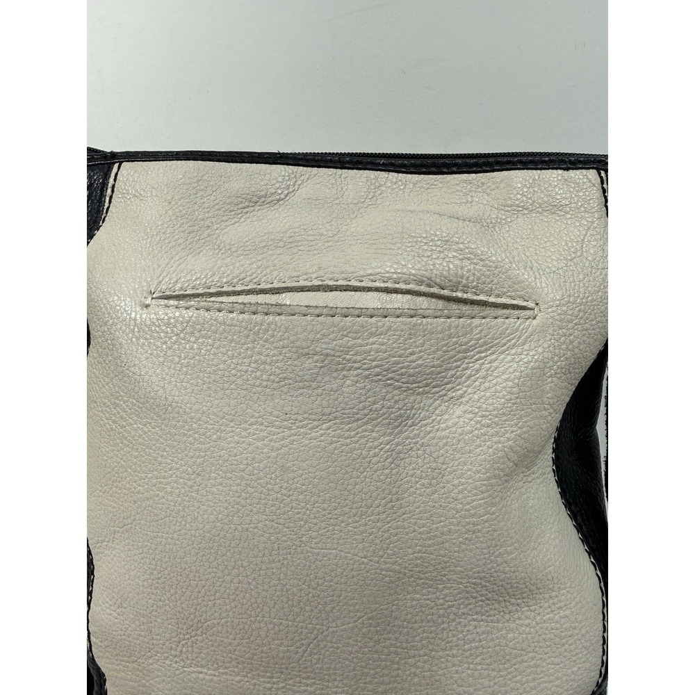 The Sak Laurel Crossbody Bag Leather Black Tan Cream Zip Pockets 9x10 Boho - Picture 7 of 7